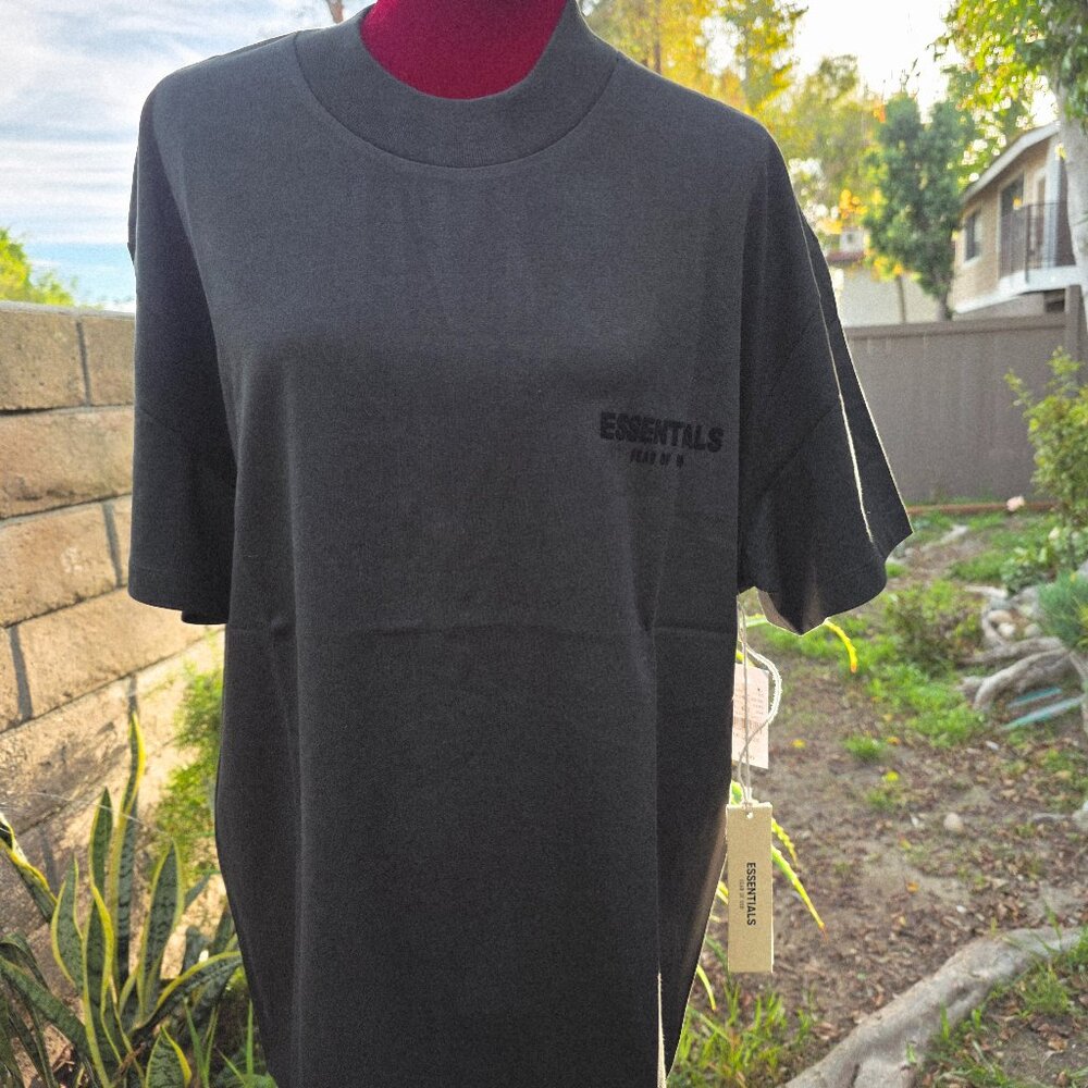 Essentials-Style Stretch Limo Black T-shirt| XS–XL | Oversized Fit | NEW